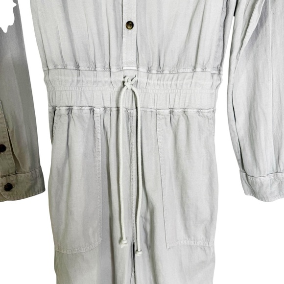 Faherty Linen Blend Arlie Utility Jumpsuit in Stone Size XS - Picture 7 of 13